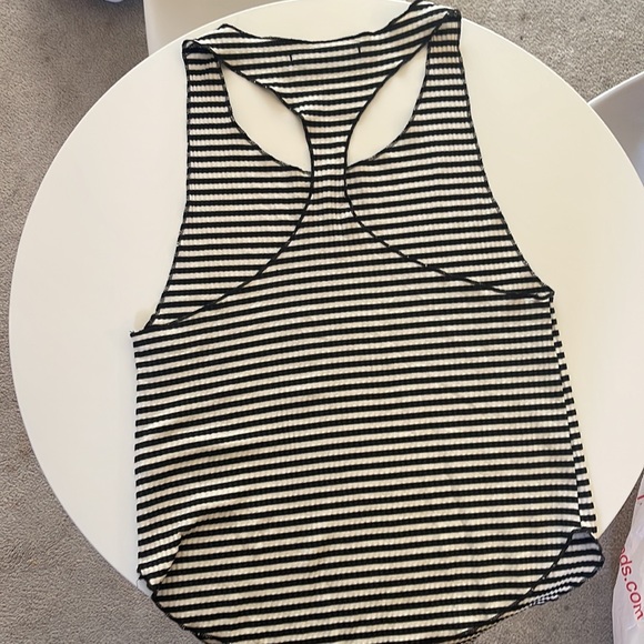 Reese & Riley Black and white striped razor back tank - Picture 3 of 3
